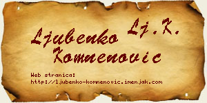 Ljubenko Komnenović vizit kartica